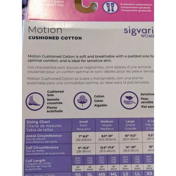 Sigvaris Women Motion Cotton Compression Socks 20-30 mmHg Knee White 362CMLW00 - Picture 3 of 7